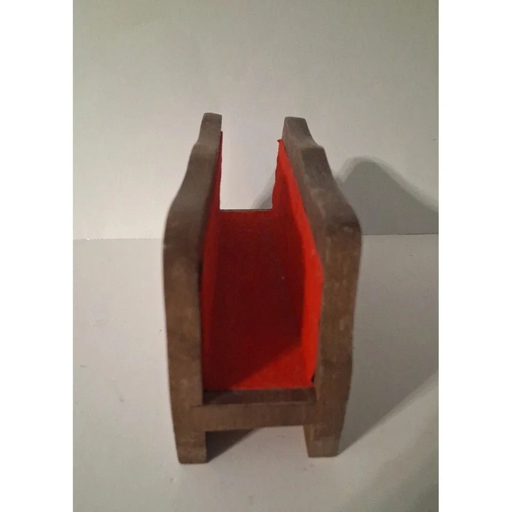 Vintage MCM Wooden Cat Eye Glasses Holder 